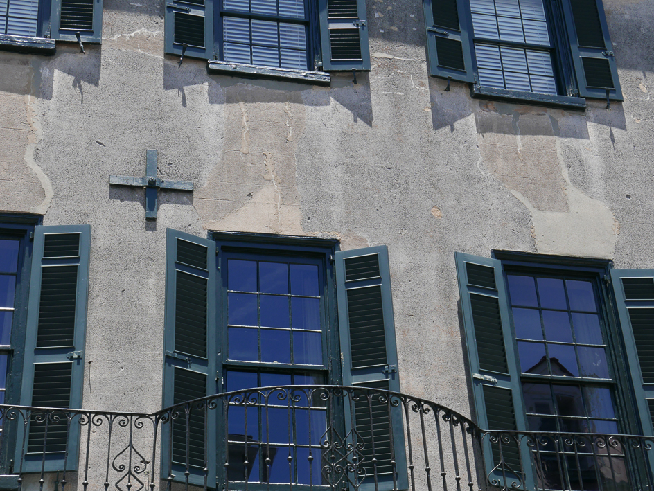 As in Europe, houses wired with bolts from side to side for earthquake protection.